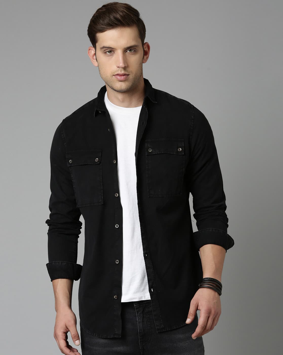 flexwitme UNDERGROUND¥OKO SHIRT Ooko Kaka Solid Slim Fit Shirt For