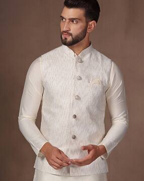 Men Embellished Regular Fit Nehru Jacket-image-40