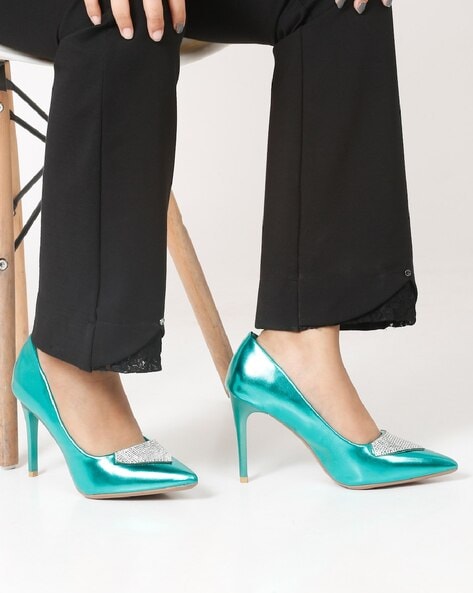 Women's High Heels Pointed Toe Slingback Pumps Suede - Temu