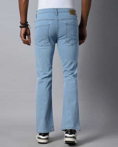 Men Lightly Washed Bootcut Jeans