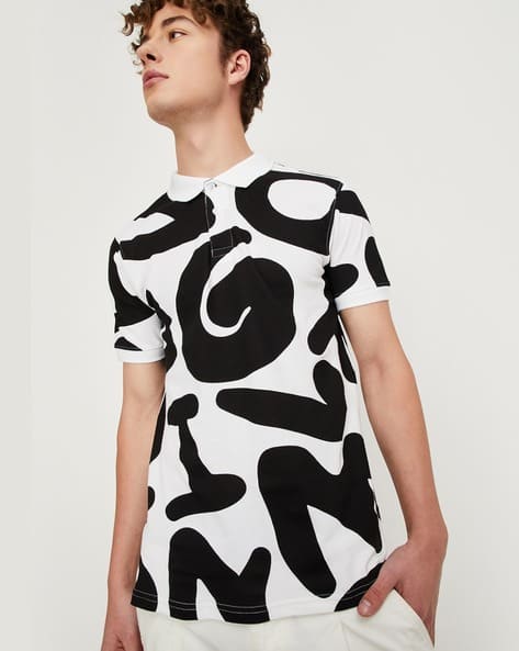Men Printed Regular Fit Polo T-Shirt