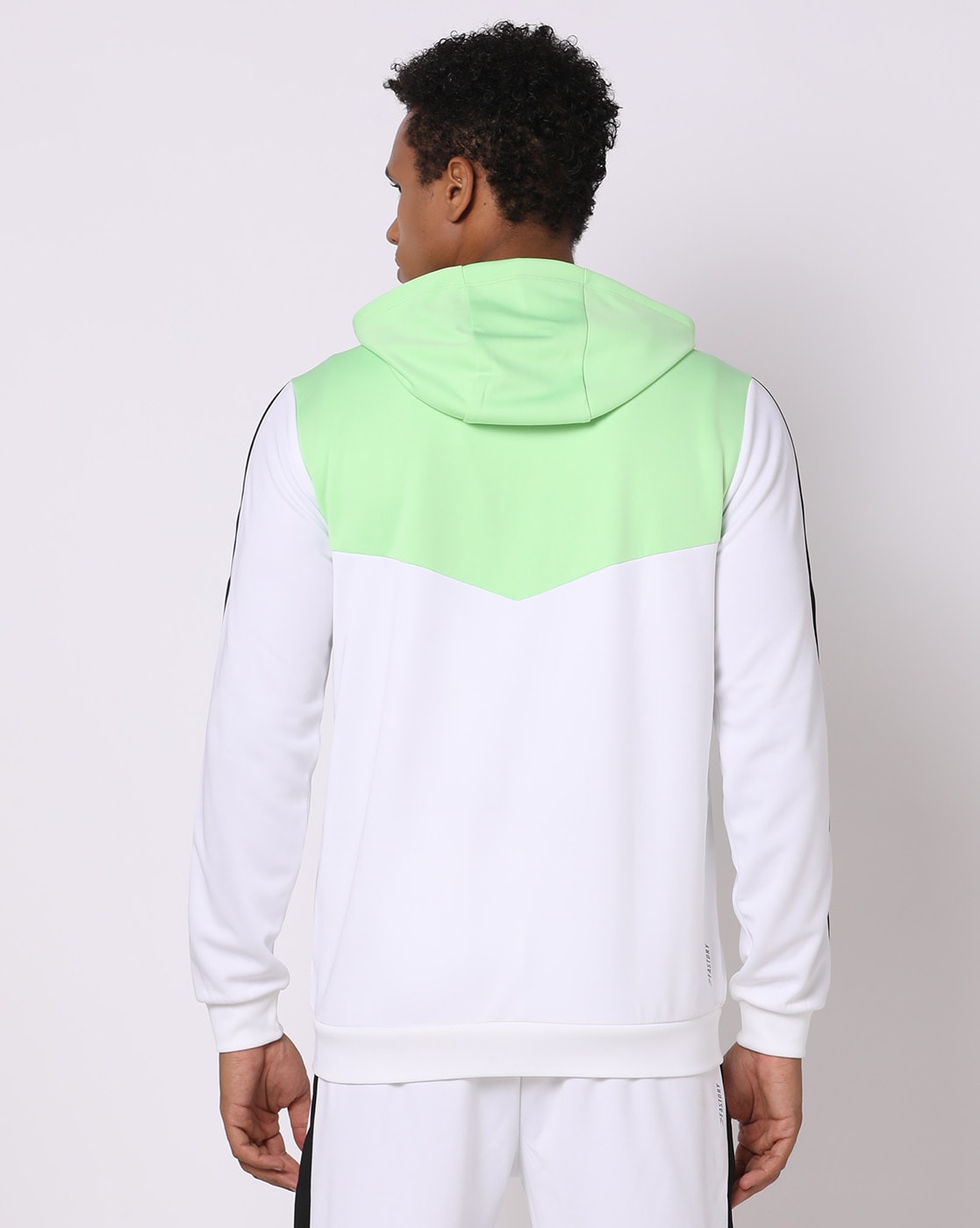 Men Colourblock Regular Fit Zip-Front Hoodie