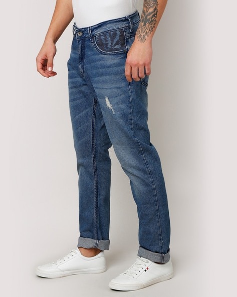 Buy Spykar Light Blue Cotton Slim Fit Narrow Length Jeans for Men (skinny)  online