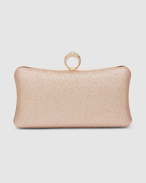 Vintage elegant golden glitter evening clutch purse
