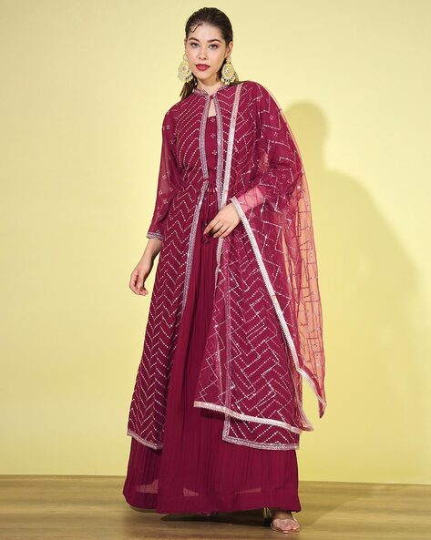 Buy Maroon Lehenga Choli Sets for Women by CHHABRA 555 Online | Ajio.com