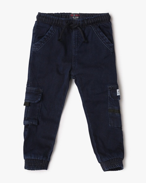 2-pack denim joggers - Black/Denim blue - Kids