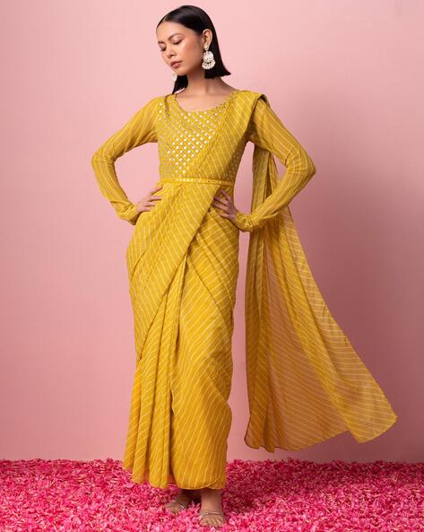 Yellow And Green Silk Saree | Saree designs, Raw silk saree, Silk sarees