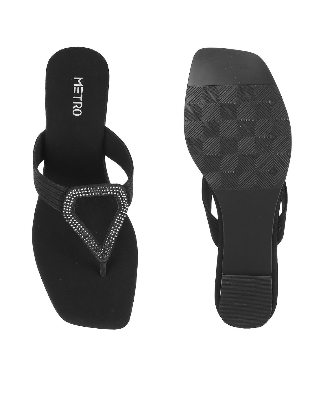 Buy Women Black Casual Slippers Online | SKU: 32-487-11-36-Metro Shoes