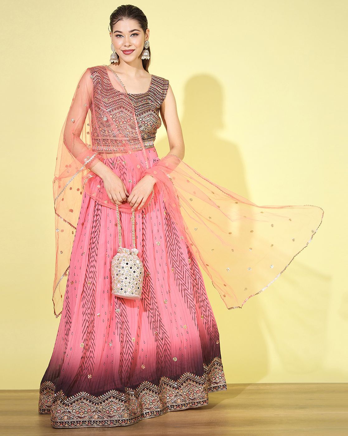 Buy Mustard Lehenga Choli Sets for Women by WARTHY ENT Online | Ajio.com