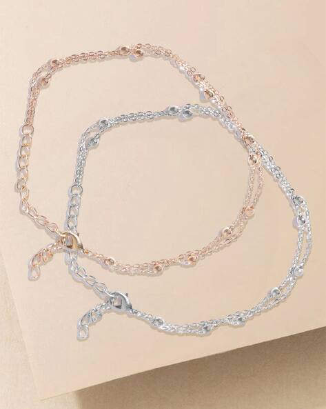 Fabula Set of 2 Women Metal Anklets
