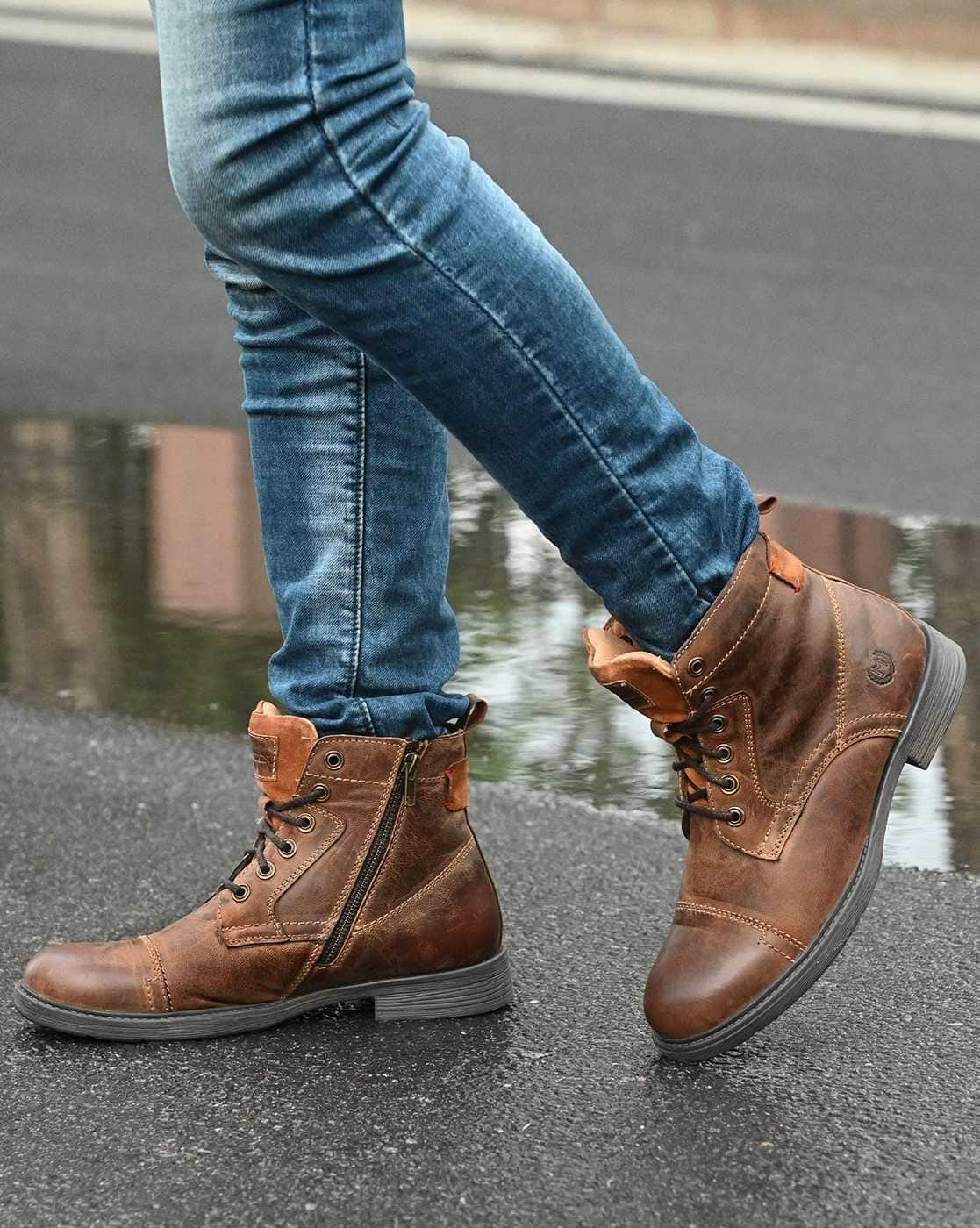 Buy Tan Boots for Men by MONDAIN Online | Ajio.com
