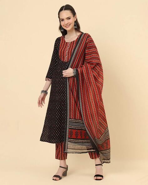 Buy online Women Printed Kurta With Trouser Set from ethnic wear for Women  by Anubhutee for ₹989 at 75% off | 2024 Limeroad.com