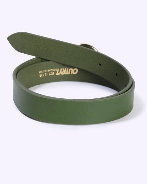 Green Women's Leather offers Belt - Thin Italian Full Grain Leather Belt