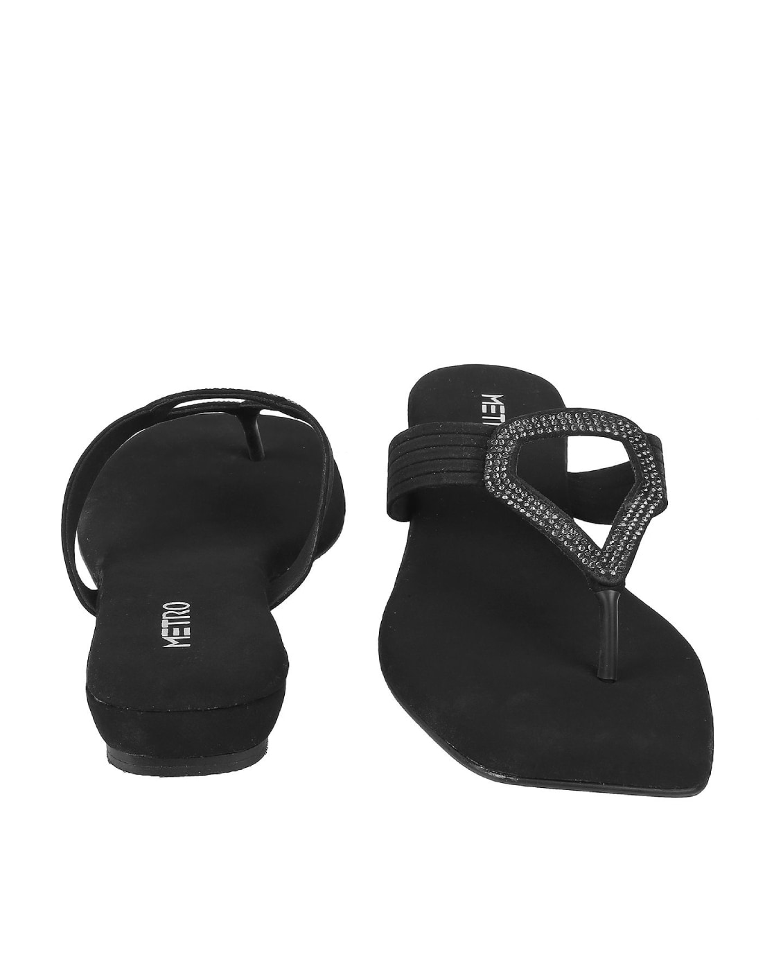 Metro black sale thong sandals