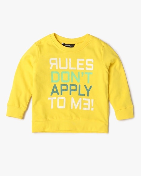 Boys Typographic Print Cotton Sweatshirt