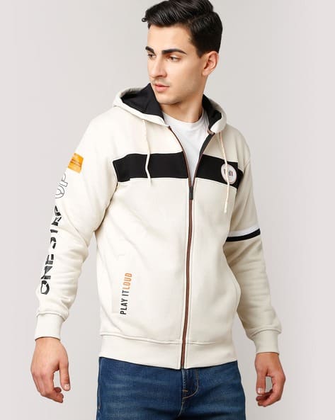 Buy Off-White Black Sweatshirt Hoodies for Men by DUKE Online