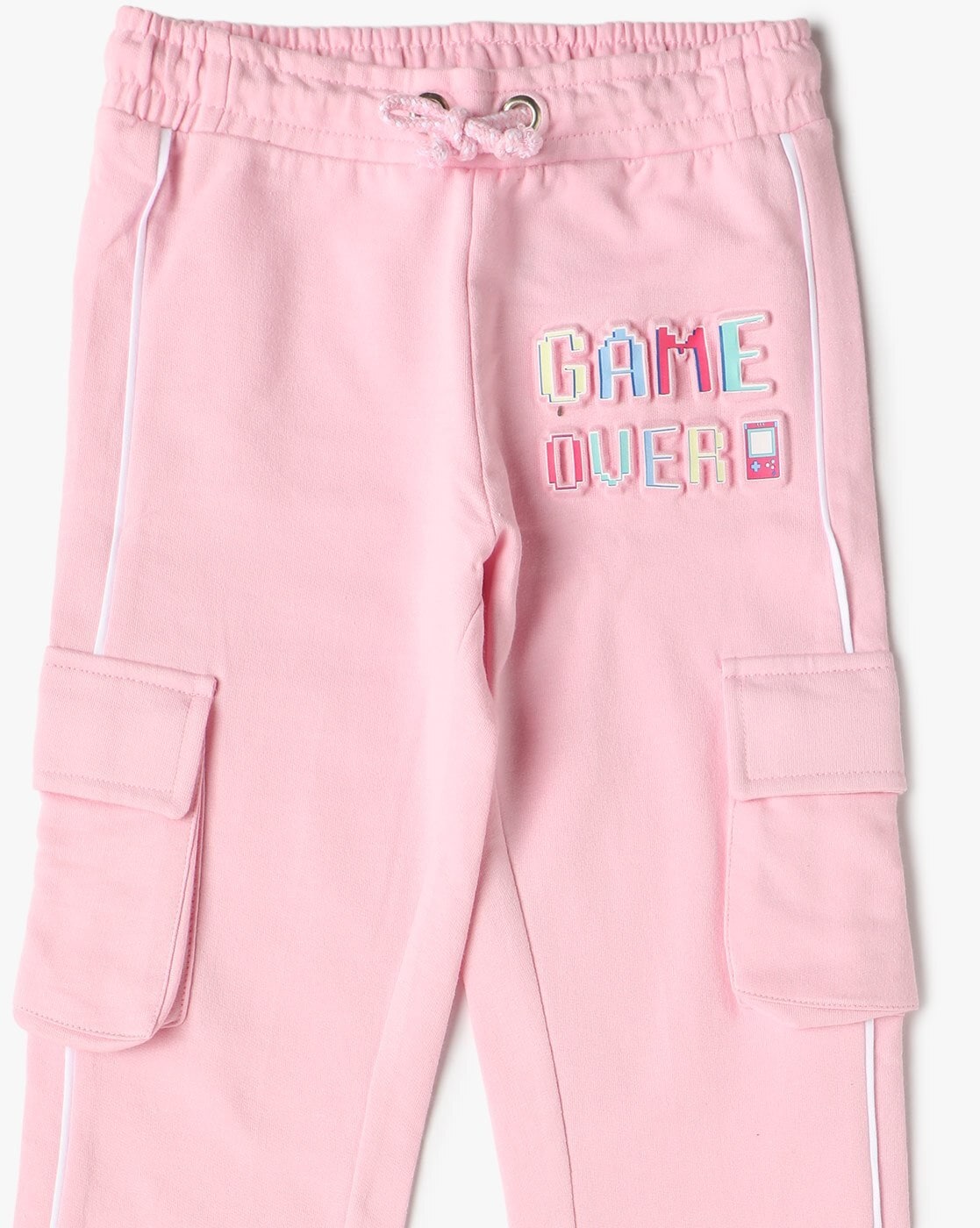 Buy Girls Pink Graphic Print Regular Fit Track Pants Online - 747385