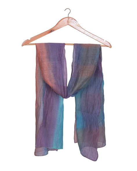 Ombre-Dyed Scarf with Stitched Hem Price in India