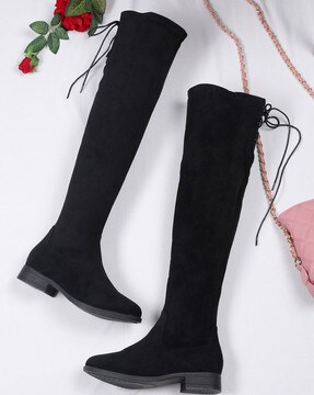 Flat platform knee online high boots