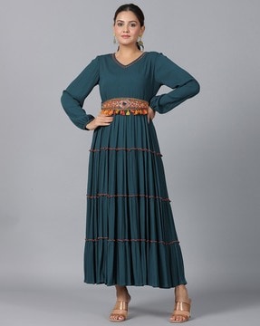 Long frocks outlet back neck designs