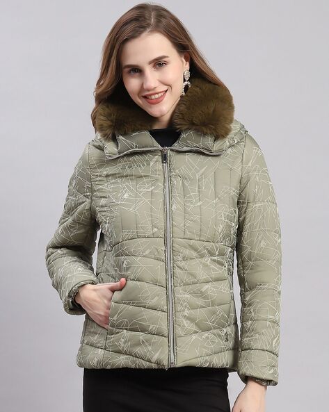 Buy Women Light Green Printed Jacket Online in India - Monte Carlo