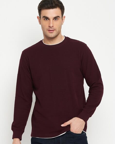 Buy Wine Sweatshirt Hoodies for Men by Cantabil Online