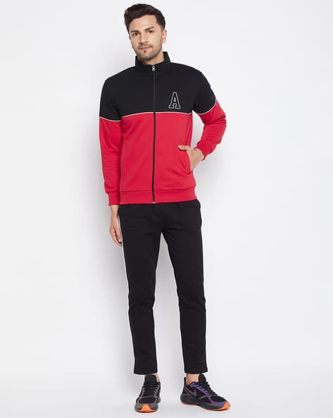 Men Colour-Blocked Regular Fit Tracksuit