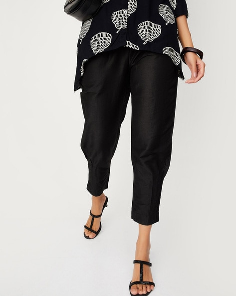Women Straight Pants with Side Pockets Price in India