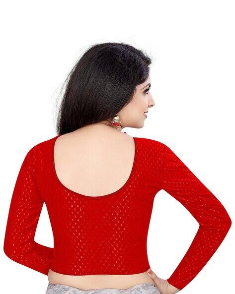 full sleeves red blouse