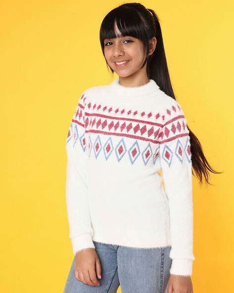 Buy White Sweaters & Cardigans for Girls by NATILENE Online