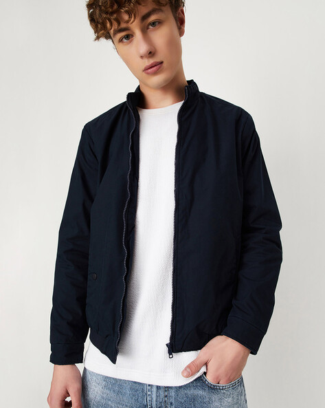 Navy Blue Bomber Jacket - Buy Navy Blue Bomber Jacket online in India