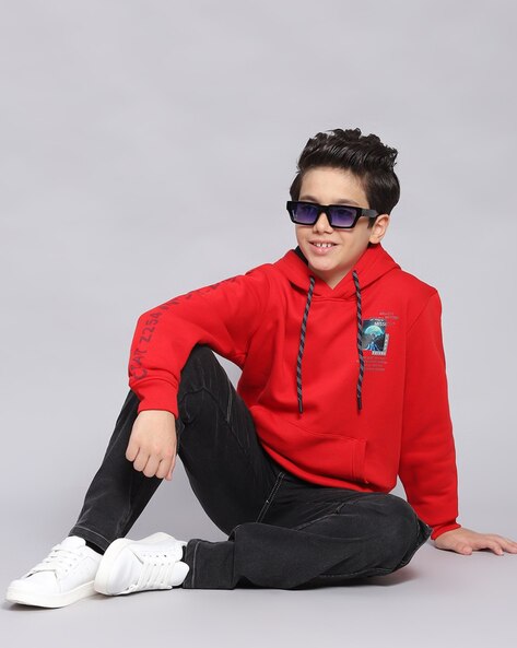 Boys Graphic Print Reguler Fit Hoodie