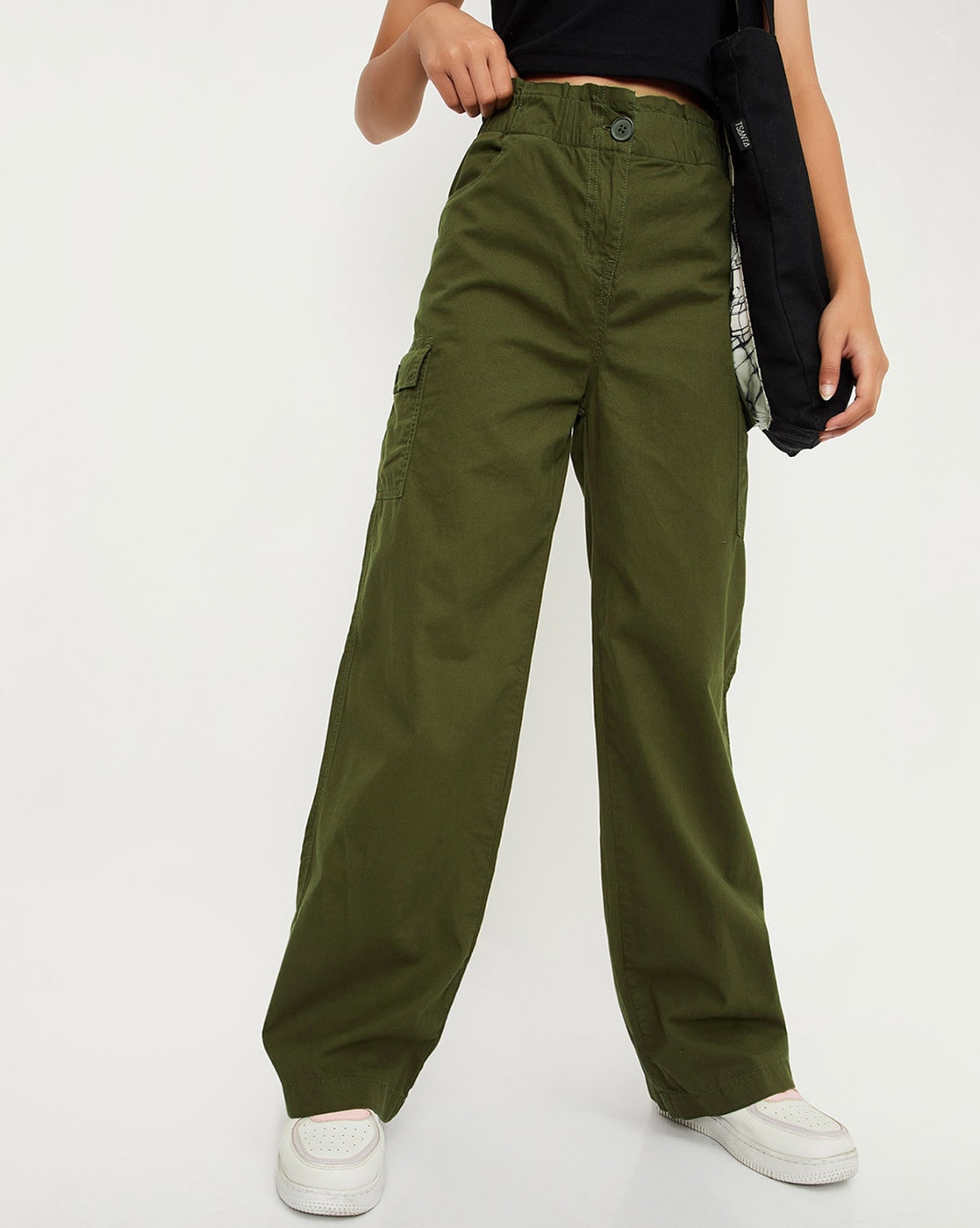 Ladies cargo pants with pockets best sale