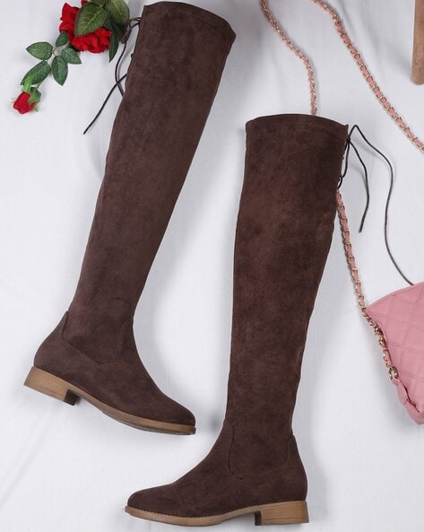 Buy Carlton London Women Beige Embellished Mid Top Peep Toe Heeled Boots -  Boots for Women 11513838 | Myntra