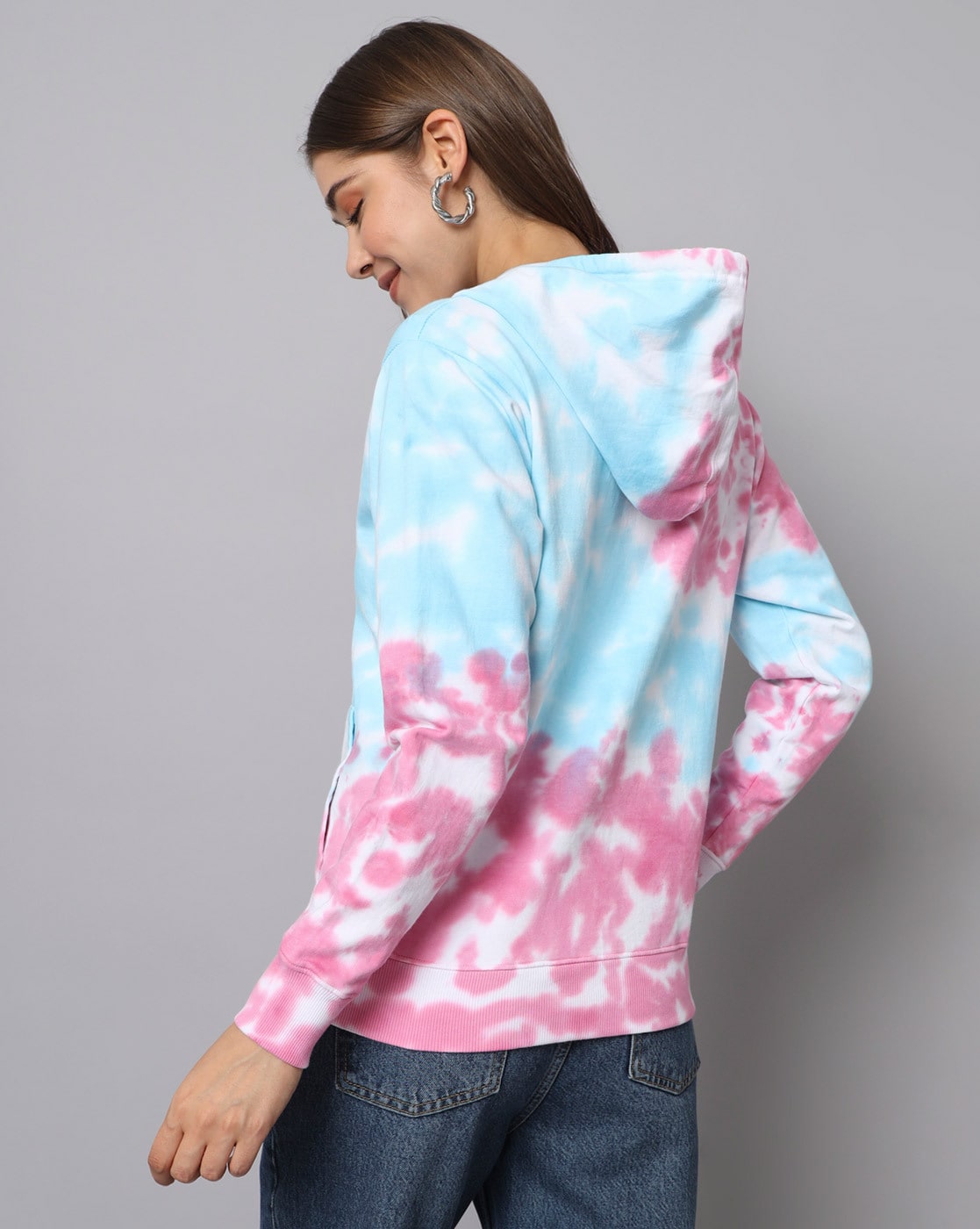 Powder Hoodie Pink Tie Dye Pink with Blue Tie Dye (Cotton Candy detail) / Jackson Hole / S