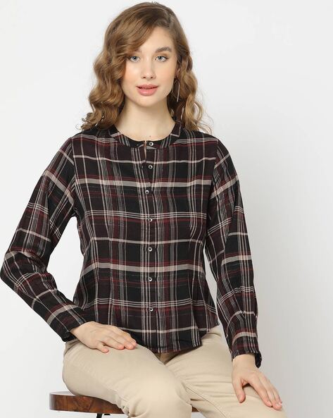 Women Checked Relaxed Fit Shirt