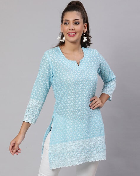 Buy Femeone Women Blue rayon Kurti Pant and Dupatta set - L Online at Best  Prices in India - JioMart.