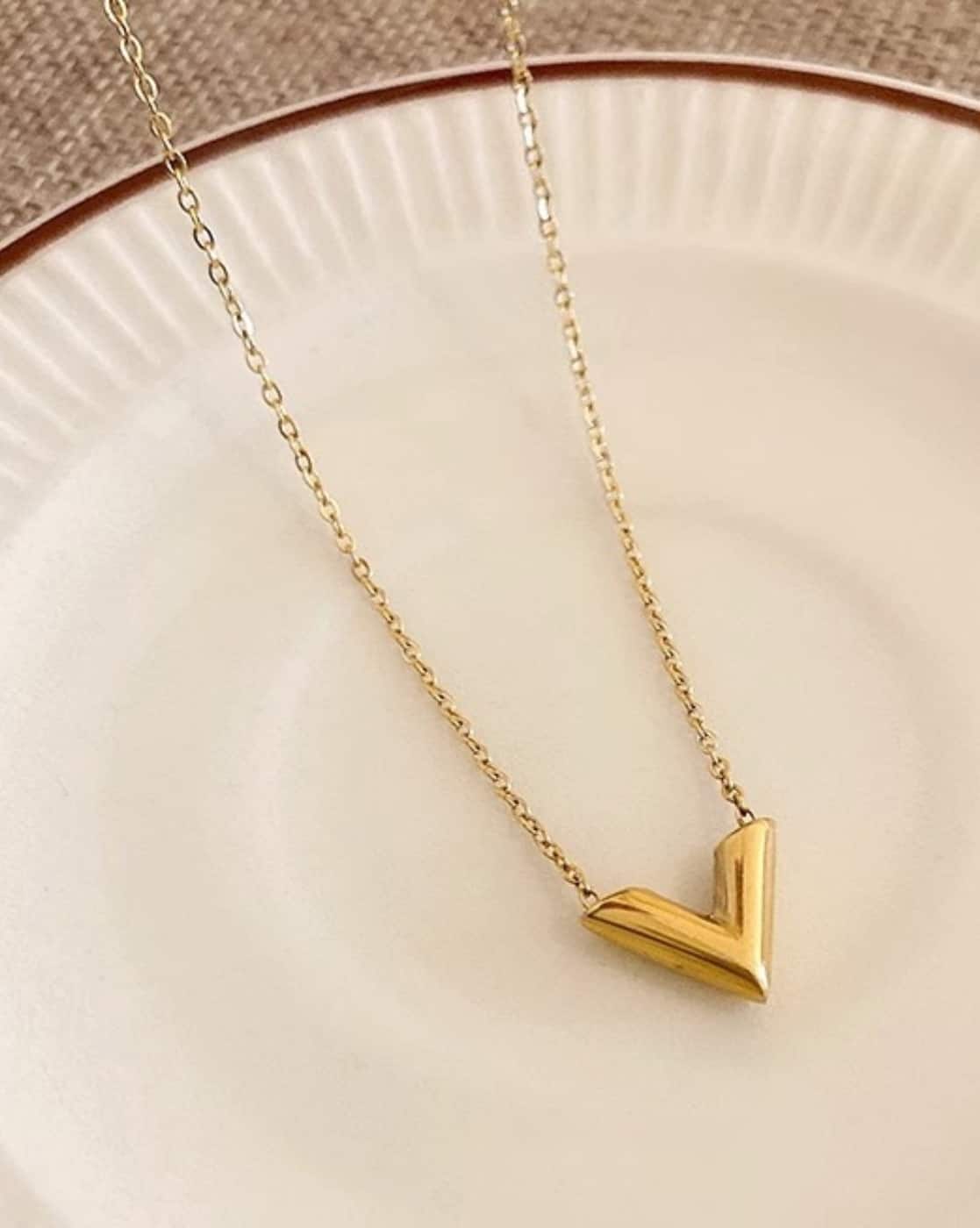 V Shape Gold Pendant Buy Gold-Toned Necklaces Pendants For