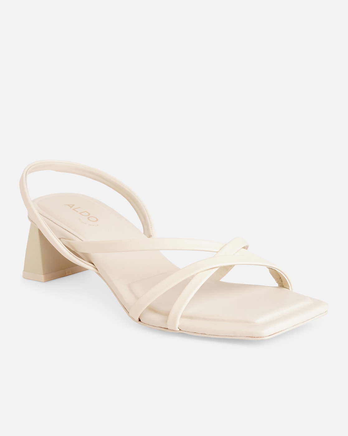 Nude Double Strap Heeled Mules - CHARLES & KEITH BH