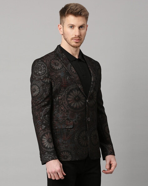 Mens black sale paisley blazer