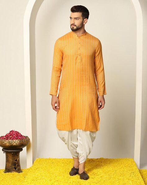 Buy Yellow 2 Piece Ethnic Suit for Men by KISAH Online Ajio