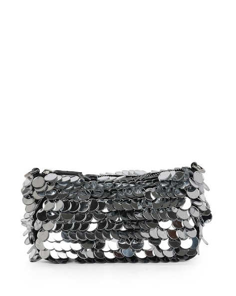 Structured Glitter Envelope Clutch Bag With Chain | boohoo