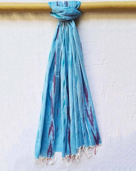 Ikat Woven Dupatta with Tassels Price in India
