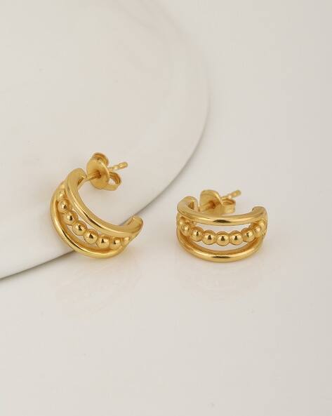 Carlton London women Gold-Plated Hoop Earrings
