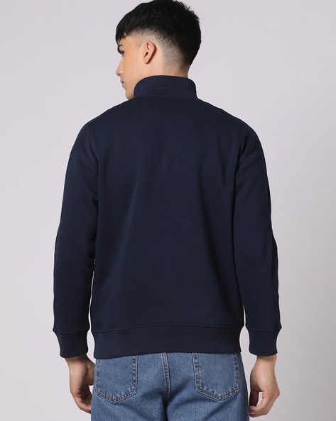 Crew neck zip sales up sweatshirt