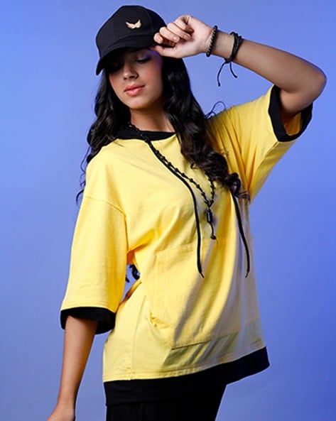 Buy Yellow Tshirts for Women by EYEBOGLER Online