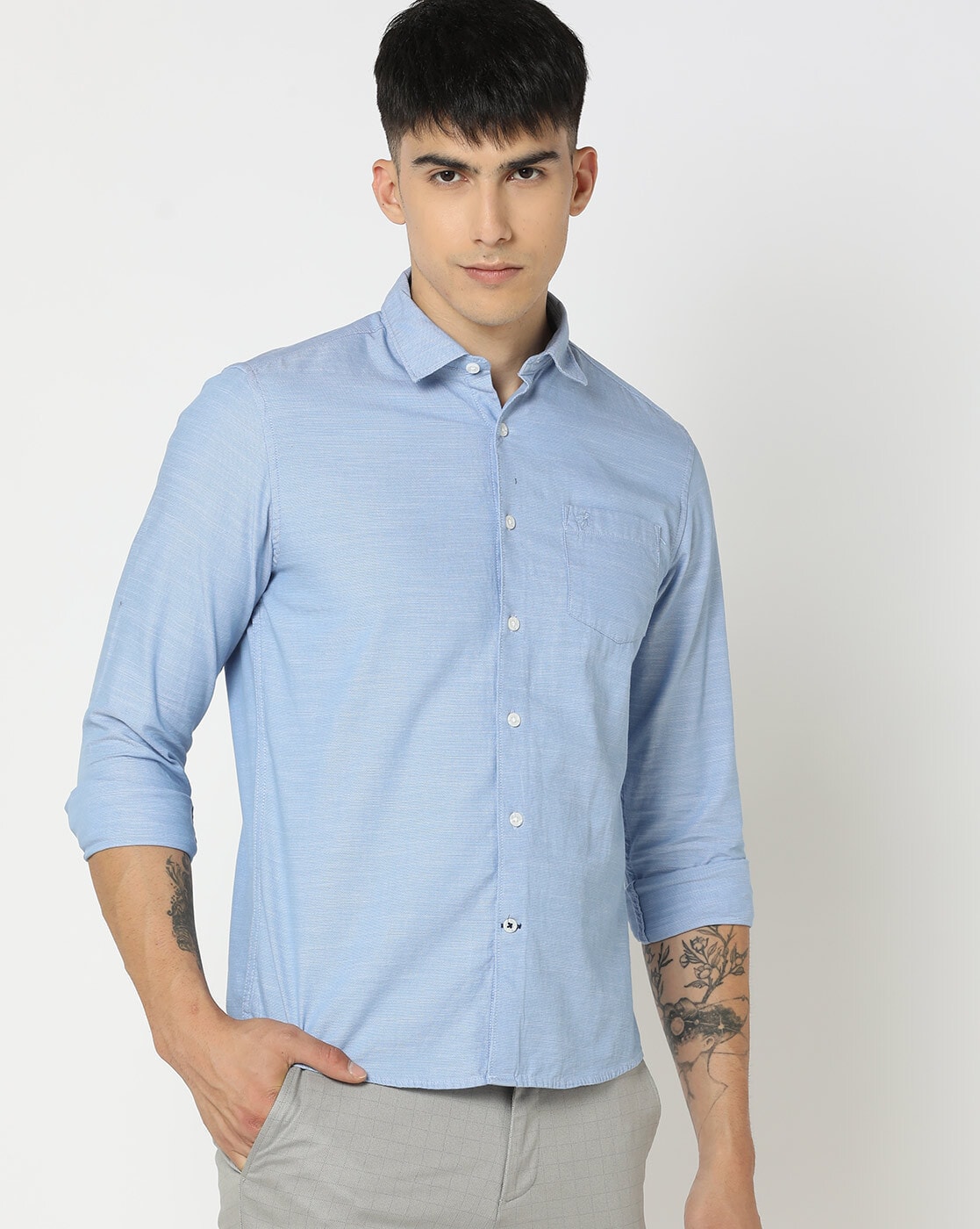 Buy Aqua Blue Shirts for Men by NETPLAY Online