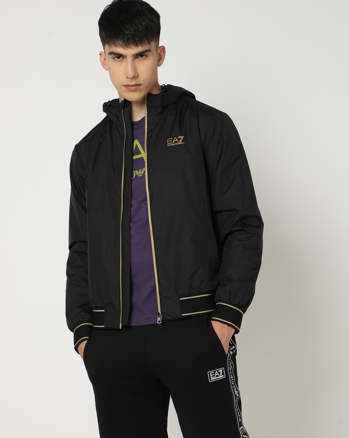 Emporio Armani sale cool black bomber jacket cardigan y2k