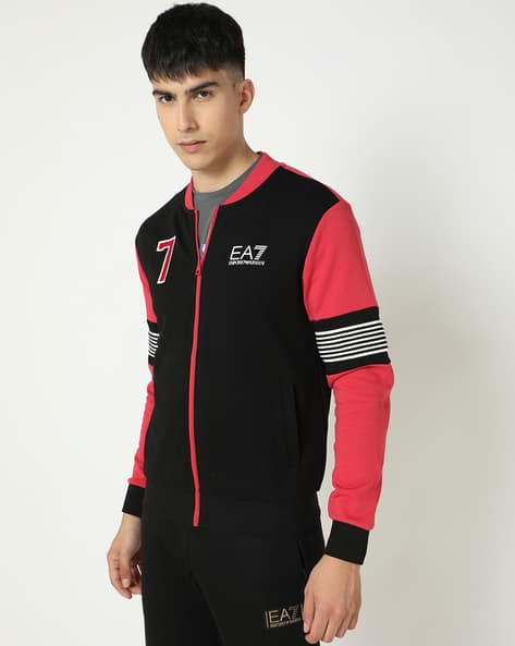 Buy Black Red Sweatshirt Hoodies for Men by EA7 Emporio Armani
