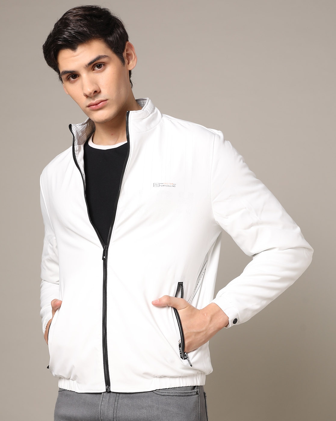 White Full Skin Mink Fur Jacket for Men